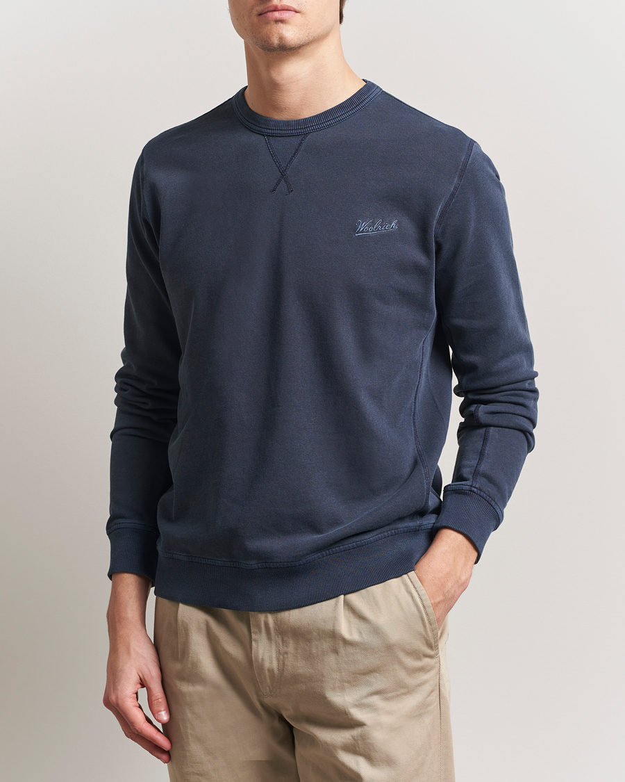 Homme | Pulls Et Tricots | Woolrich | Garment Dyed Crewneck Dream Blue
