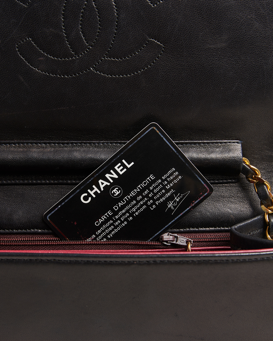 Homme | Chanel Pre-Owned Single Full Flap Chain Shoulder Bag Black | Chanel Pre-Owned | Single Full Flap Chain Shoulder Bag Black