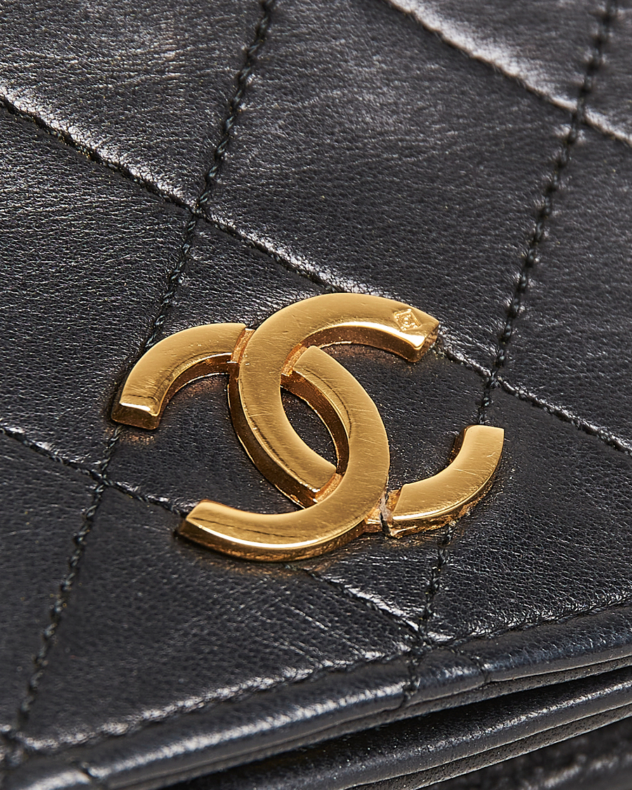 Homme | Chanel Pre-Owned Single Full Flap Chain Shoulder Bag Black | Chanel Pre-Owned | Single Full Flap Chain Shoulder Bag Black