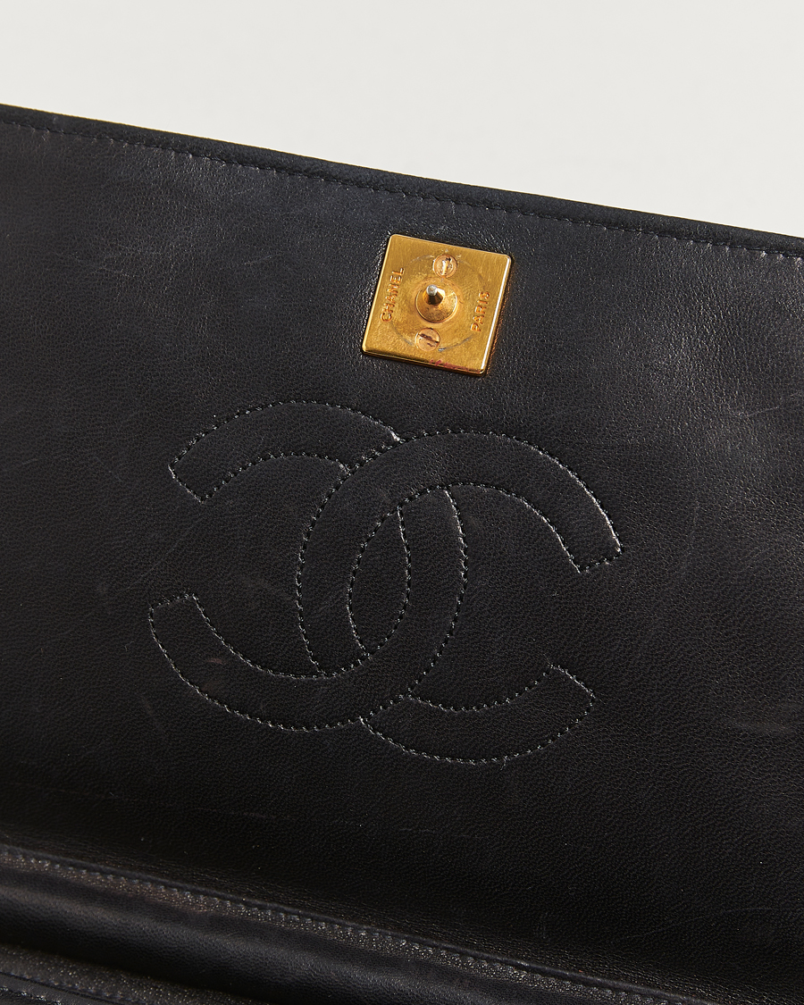 Homme | Chanel Pre-Owned Single Full Flap Chain Shoulder Bag Black | Chanel Pre-Owned | Single Full Flap Chain Shoulder Bag Black