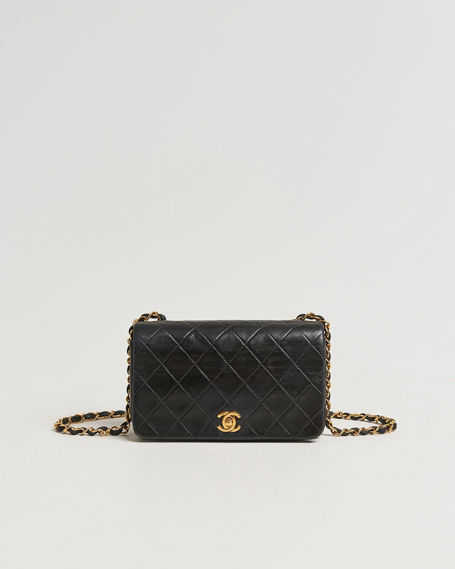 Homme | Chanel Pre-Owned Mini Single Full Flap Bag Black Lambskin | Chanel Pre-Owned | Mini Single Full Flap Bag Black Lambskin
