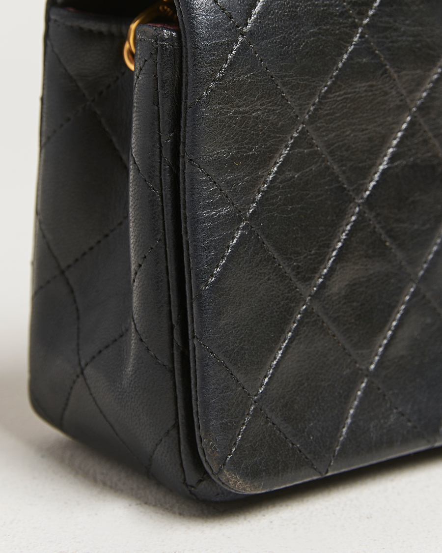 Homme | Chanel Pre-Owned Mini Single Full Flap Bag Black Lambskin | Chanel Pre-Owned | Mini Single Full Flap Bag Black Lambskin