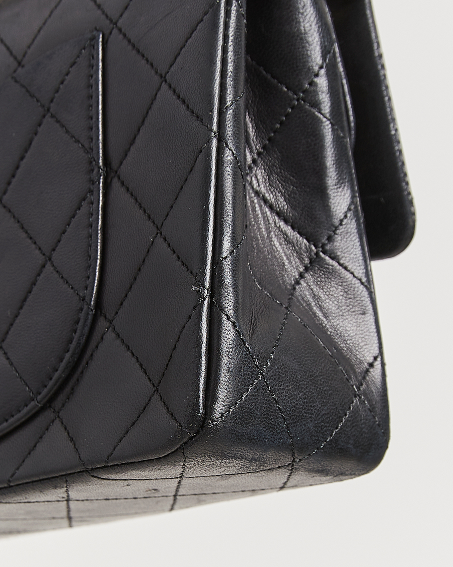 Homme | Chanel Pre-Owned Matelassé Small Double Flap Bag Black Lambskin | Chanel Pre-Owned | Matelassé Small Double Flap Bag Black Lambskin