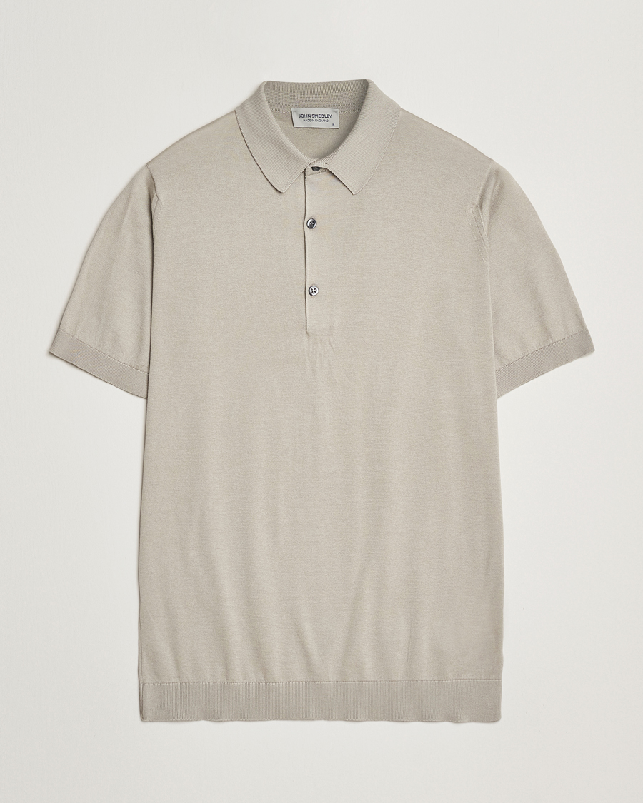 Homme | Polos | John Smedley | Adrian Slim Fit Sea Island Polo Parchment