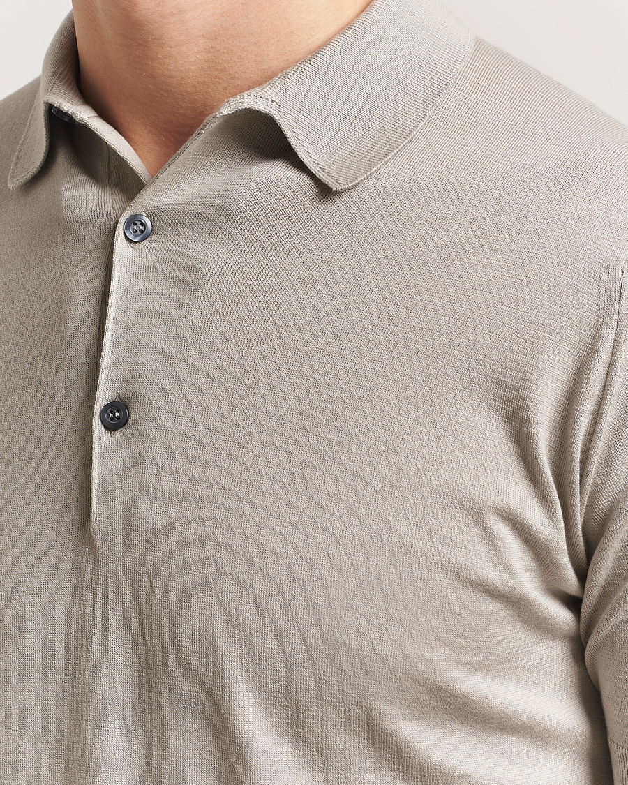 Homme | Polos | John Smedley | Adrian Slim Fit Sea Island Polo Parchment