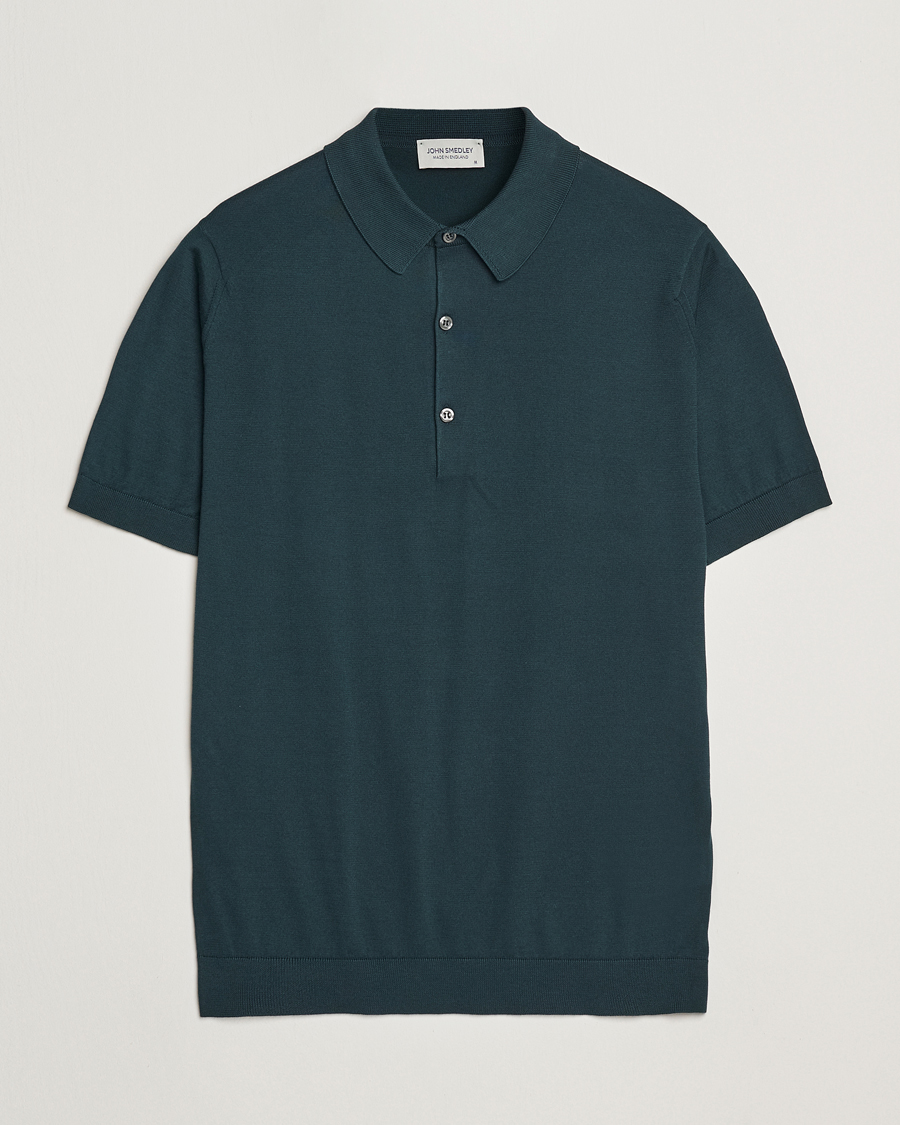 Homme | Polos | John Smedley | Adrian Slim Fit Sea Island Polo Rain Forest