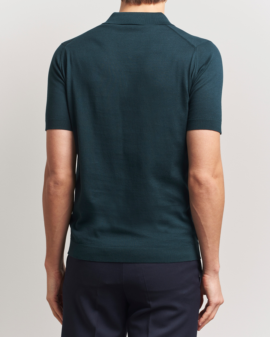 Homme | Polos | John Smedley | Adrian Slim Fit Sea Island Polo Rain Forest