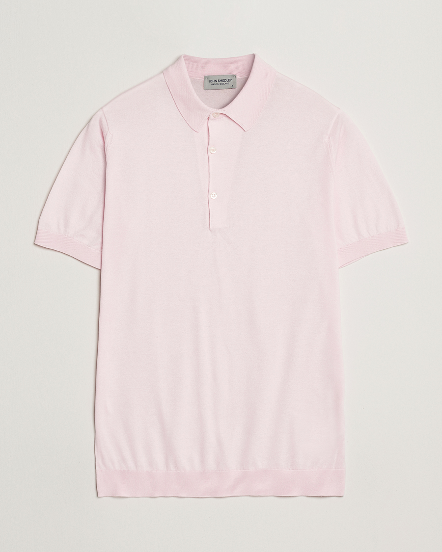 Homme | Polos | John Smedley | Adrian Slim Fit Sea Island Polo Soft Pink