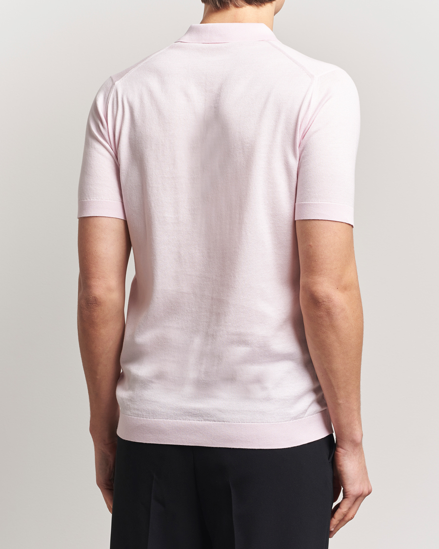 Homme | Polos | John Smedley | Adrian Slim Fit Sea Island Polo Soft Pink