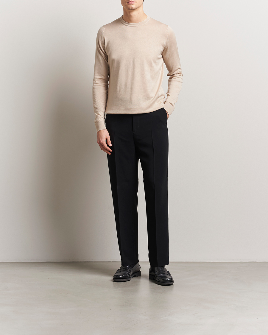 Homme | Pulls Et Tricots | John Smedley | Rowland Sea Island Crew Neck Pullover Almond