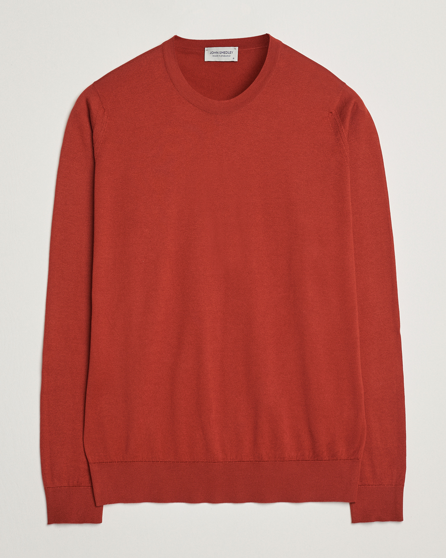 Homme | Pulls Et Tricots | John Smedley | Rowland Sea Island Crew Neck Pullover Baked Red