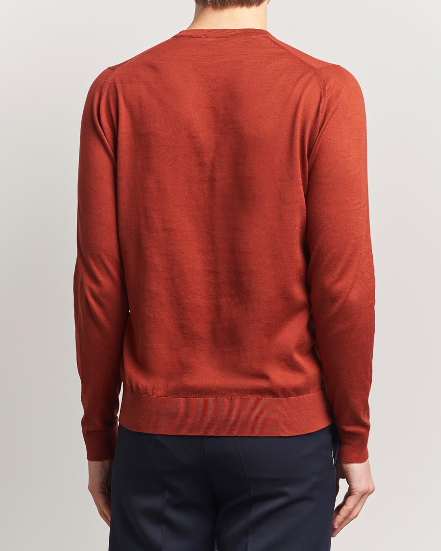 Homme | Pulls Et Tricots | John Smedley | Rowland Sea Island Crew Neck Pullover Baked Red