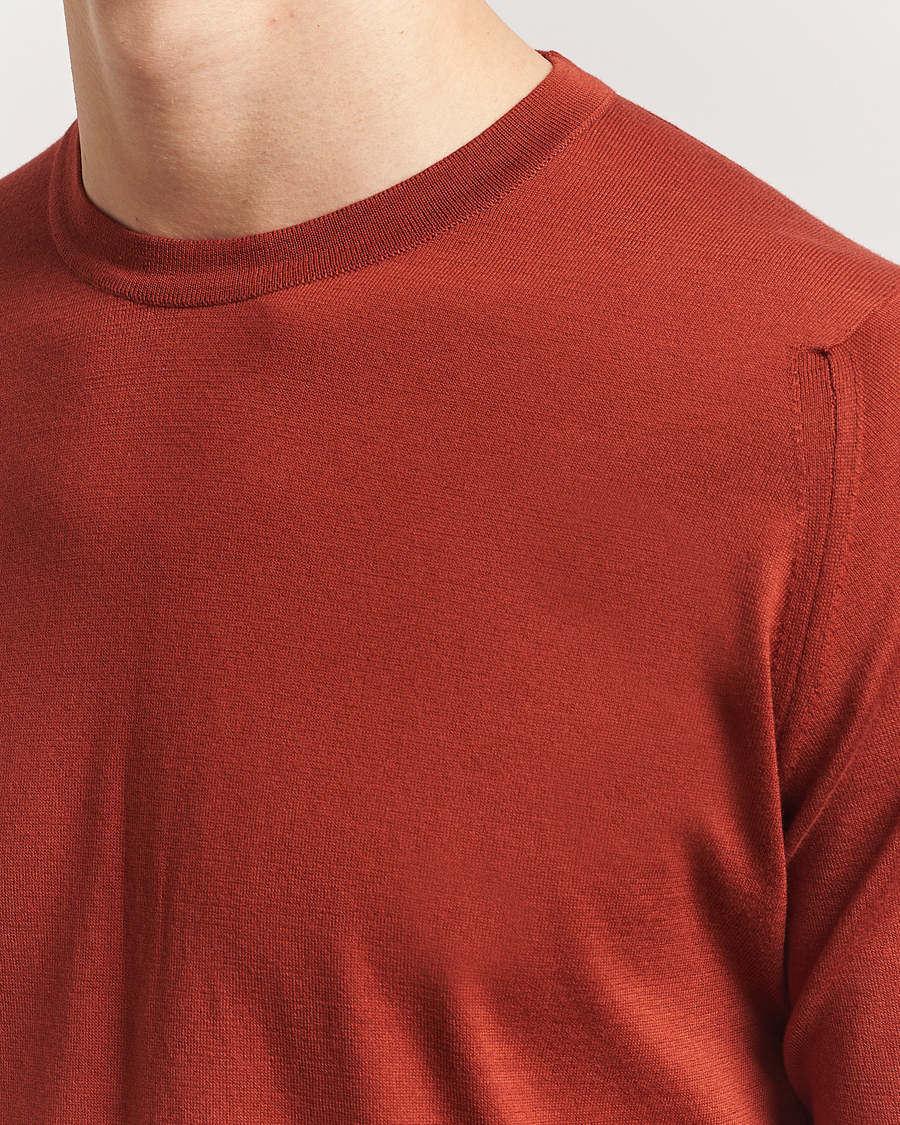 Homme | Pulls Et Tricots | John Smedley | Rowland Sea Island Crew Neck Pullover Baked Red