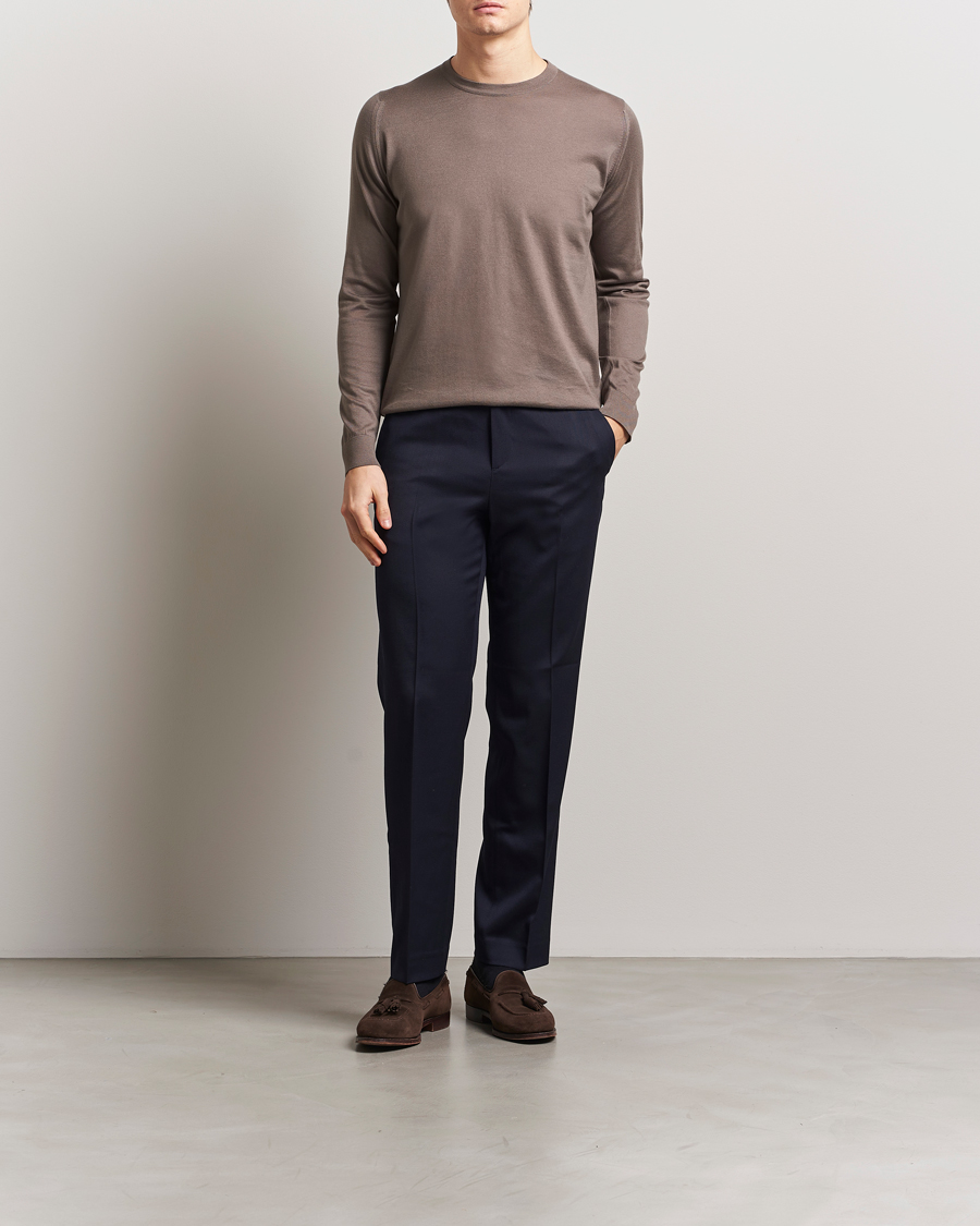 Homme | Pulls Et Tricots | John Smedley | Rowland Sea Island Crew Neck Pullover Beige Musk