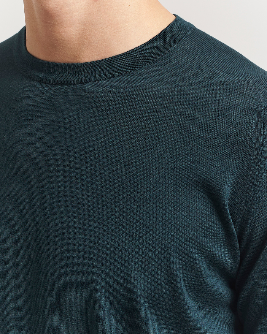 Homme | Pulls Et Tricots | John Smedley | Rowland Sea Island Crew Neck Pullover Rain Forest