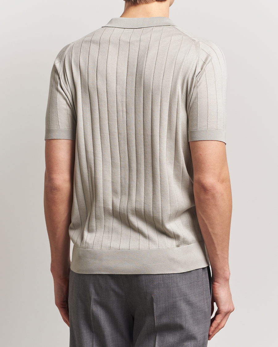 Homme | Polos | John Smedley | Roper Open Collar Sea Island Polo Parchment