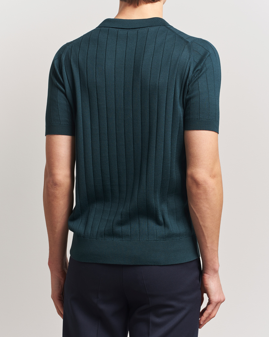 Homme | Polos | John Smedley | Roper Open Collar Sea Island Polo Rain Forest
