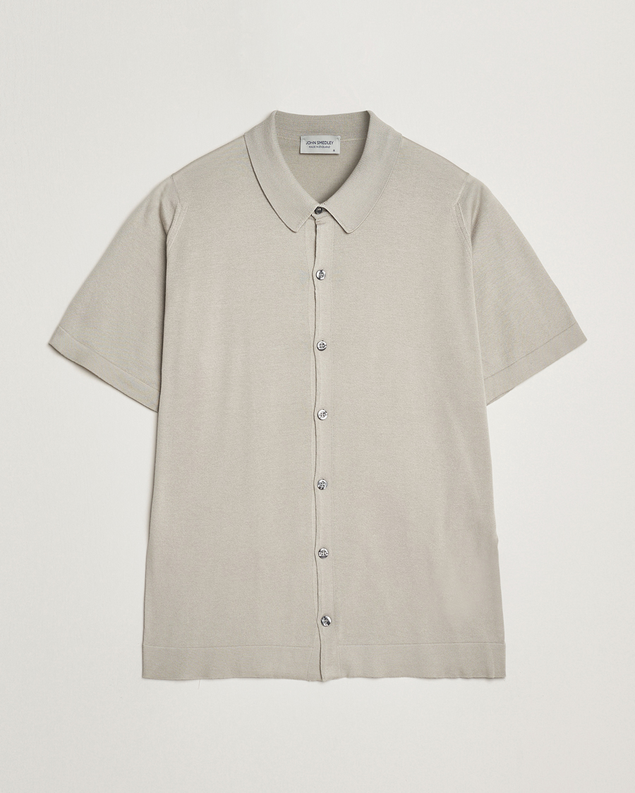 Homme | Chemises | John Smedley | Folke Sea Island Knitted Polo Parchment