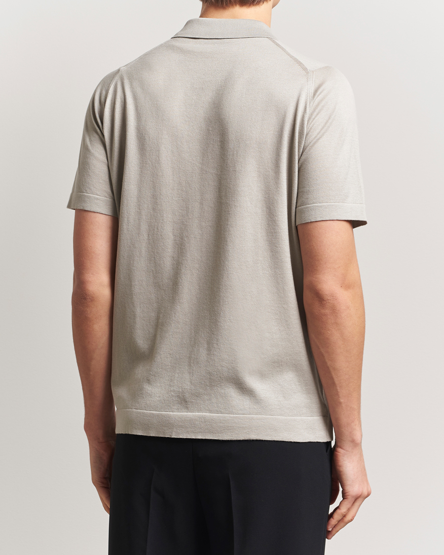 Homme | Chemises | John Smedley | Folke Sea Island Knitted Polo Parchment
