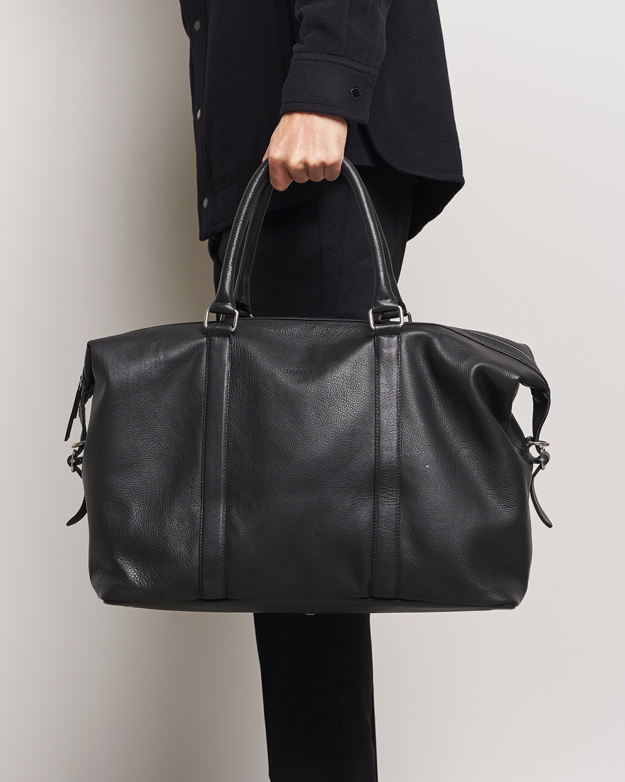 Homme | Les Deux Leather Weekendbag Black | LES DEUX | Leather Weekendbag Black