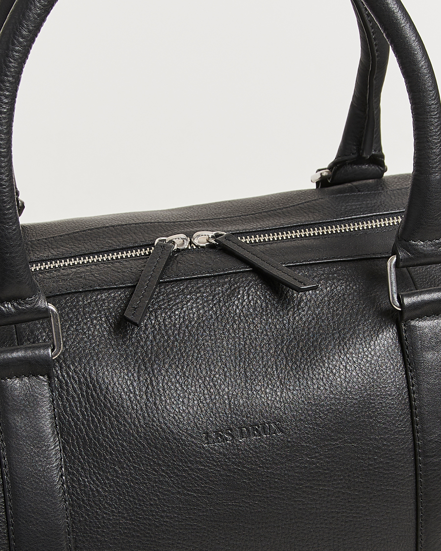 Homme | Les Deux Leather Weekendbag Black | LES DEUX | Leather Weekendbag Black