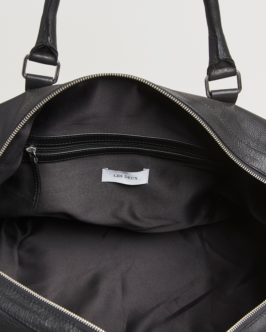 Homme | Les Deux Leather Weekendbag Black | LES DEUX | Leather Weekendbag Black