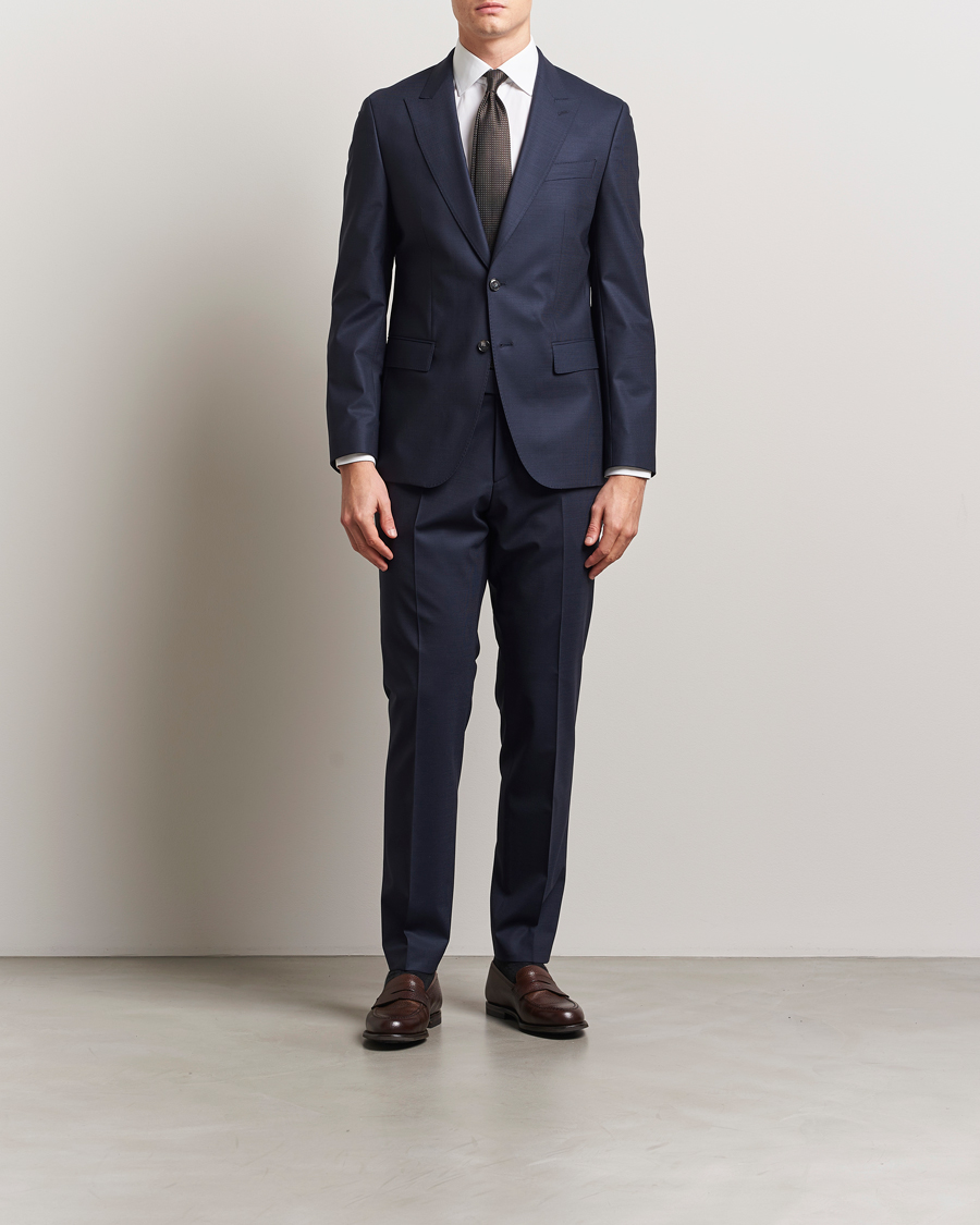 Homme | Costumes | BOSS BLACK | Huge Wool Peak Lapel Suit Dark Blue