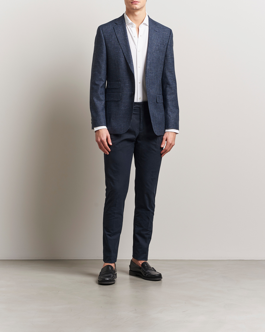 Homme | Blazers | BOSS BLACK | Janson Wool Dogtooth Blazer Medium Blue