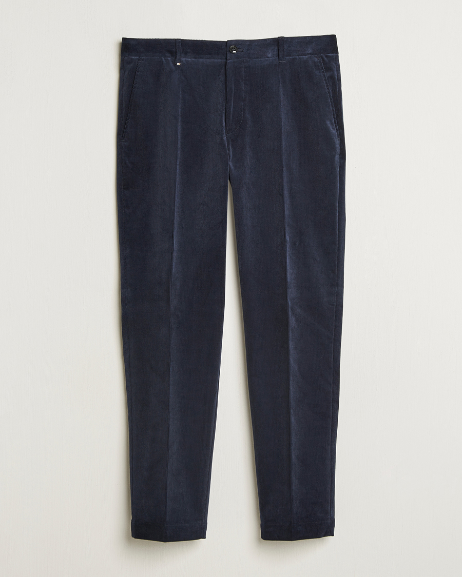 Homme | Pantalons | BOSS BLACK | Perin Spring Cord Trousers Dark Blue