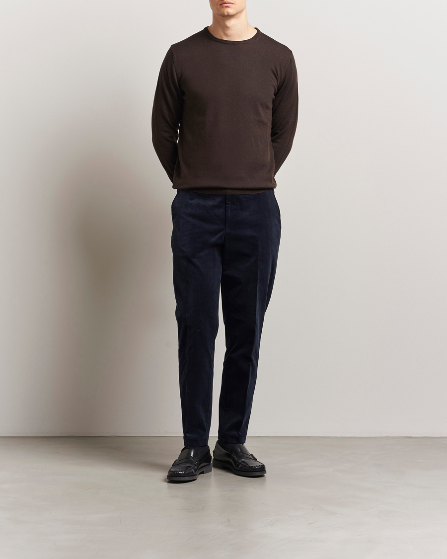 Homme | Pantalons | BOSS BLACK | Perin Spring Cord Trousers Dark Blue