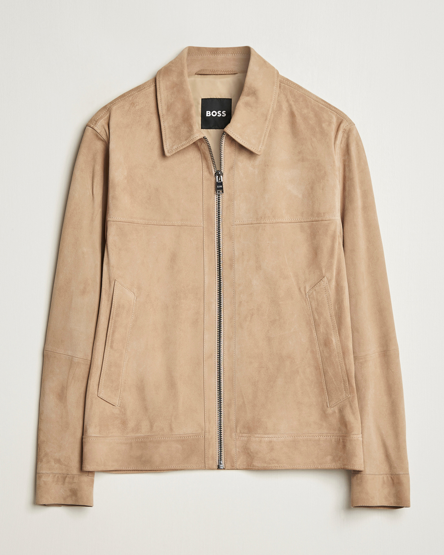 Homme | Manteaux Et Vestes | BOSS BLACK | Malbano Suede Jacket Light Beige