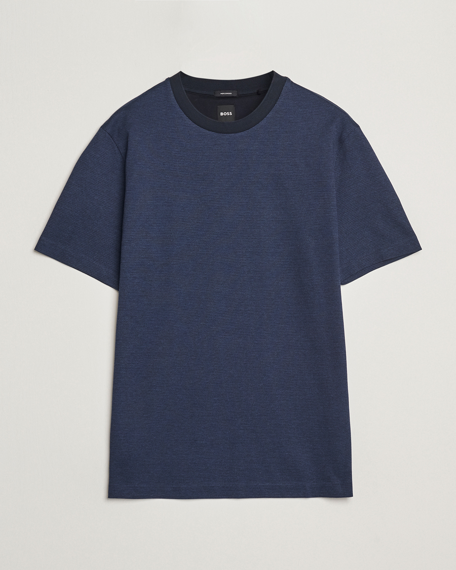 Homme | T-shirts | BOSS BLACK | Thompson Structured T-Shirt Dark Blue