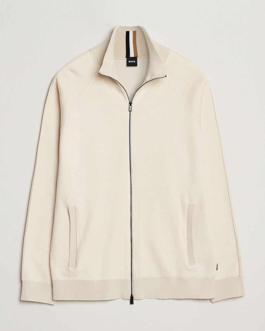 Homme | Pulls Et Tricots | BOSS BLACK | Domico Knitted Full Zip Open White