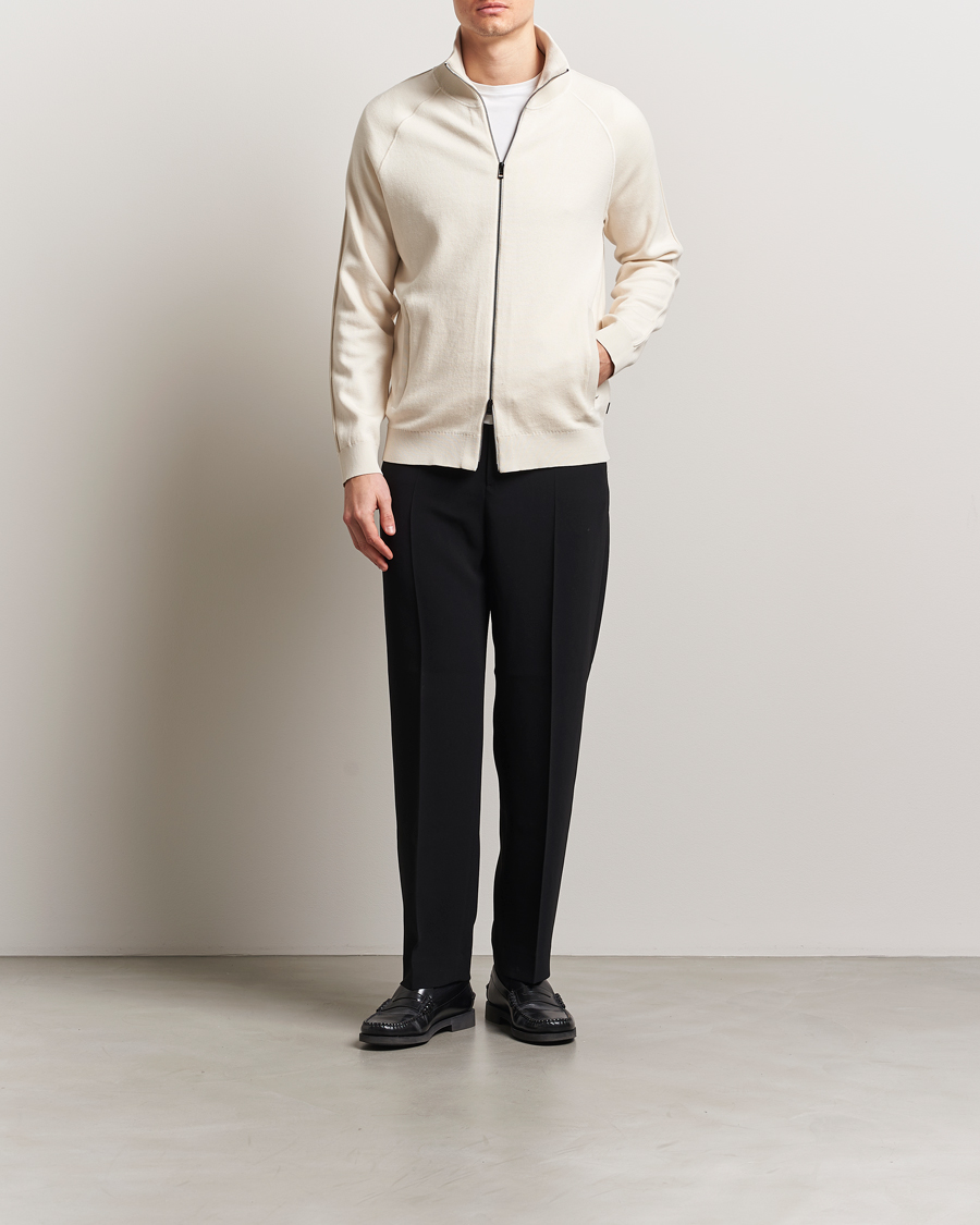 Homme | Pulls Et Tricots | BOSS BLACK | Domico Knitted Full Zip Open White