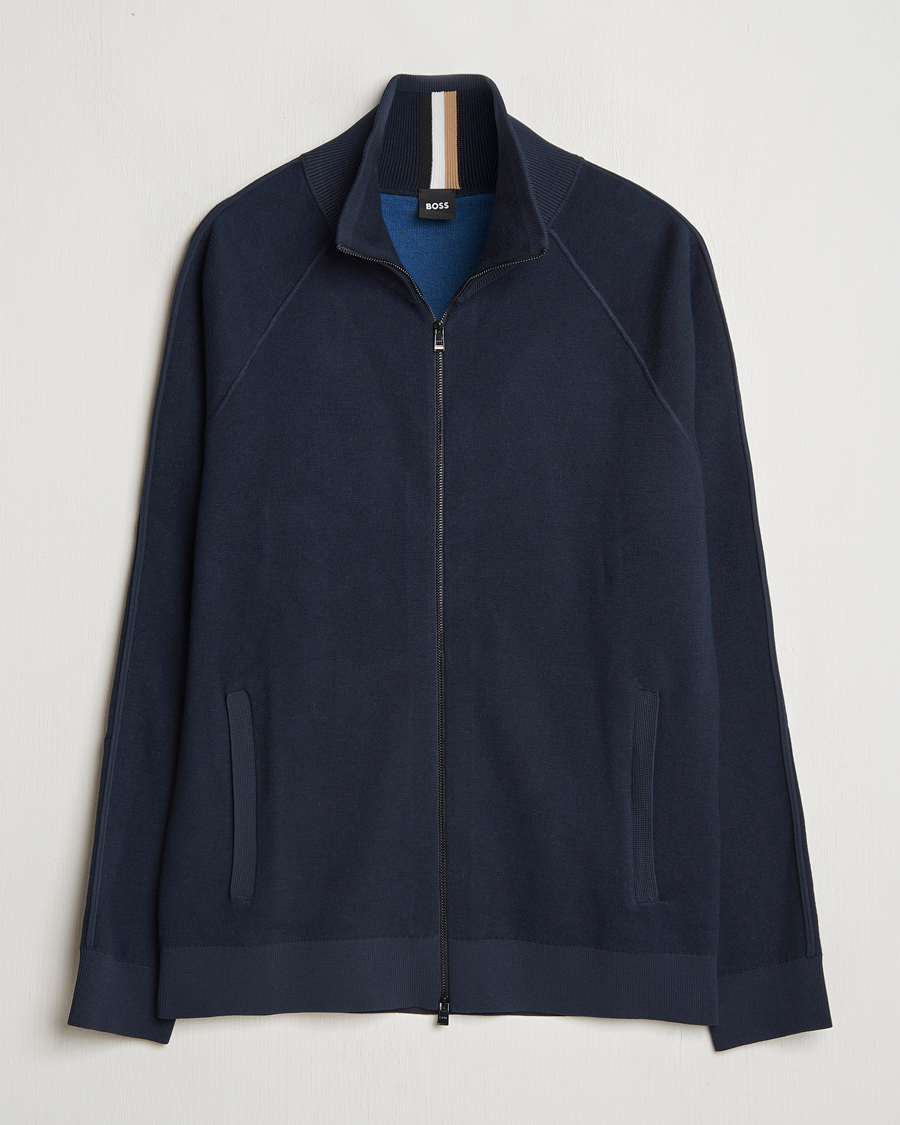 Homme | Pulls Et Tricots | BOSS BLACK | Domico Knitted Full Zip Dark Blue