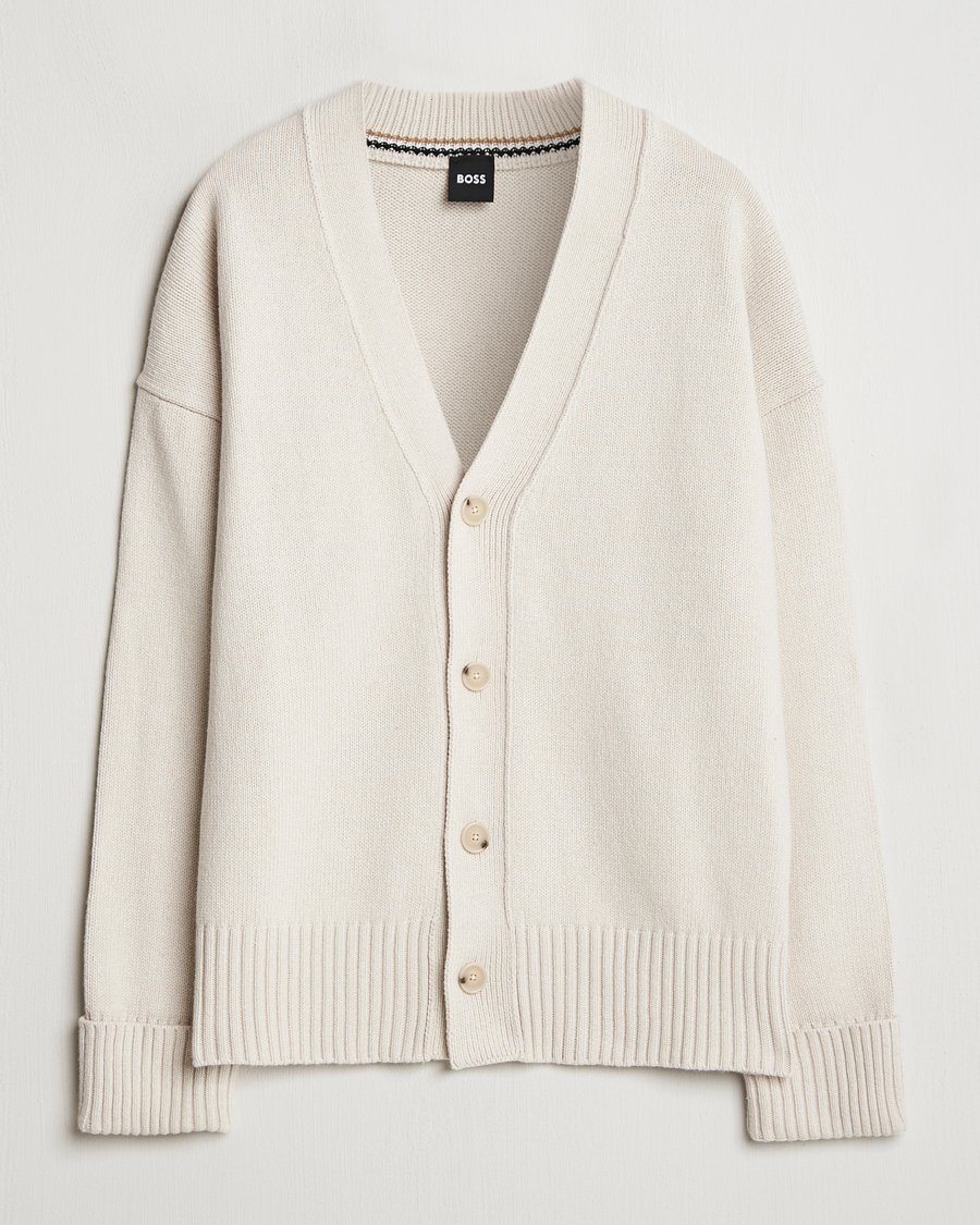 Homme | Pulls Et Tricots | BOSS BLACK | Bellaco Knitted Cardigan Open White