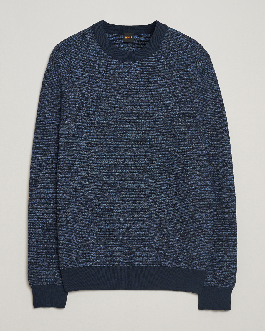 Homme | Pulls Et Tricots | BOSS ORANGE | Aspoki Structured Knitted Sweater Dark Blue