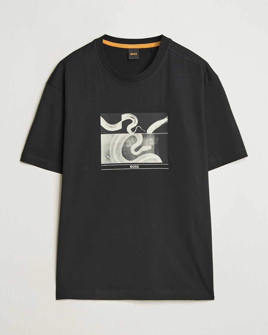 Homme | T-shirts | BOSS ORANGE | Barragan Printed T-Shirt Black