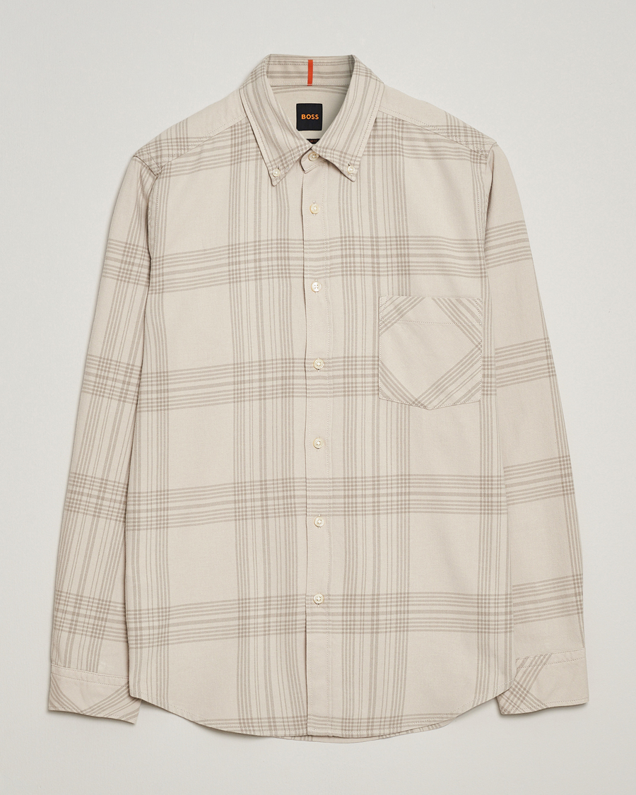 Homme | Chemises | BOSS ORANGE | Rickert Checked Shirt Light Beige