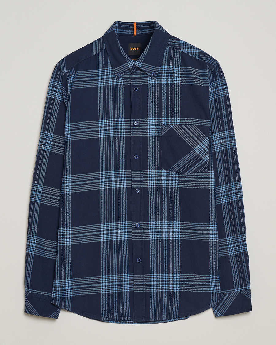 Homme | Chemises | BOSS ORANGE | Rickert Checked Shirt Dark Blue