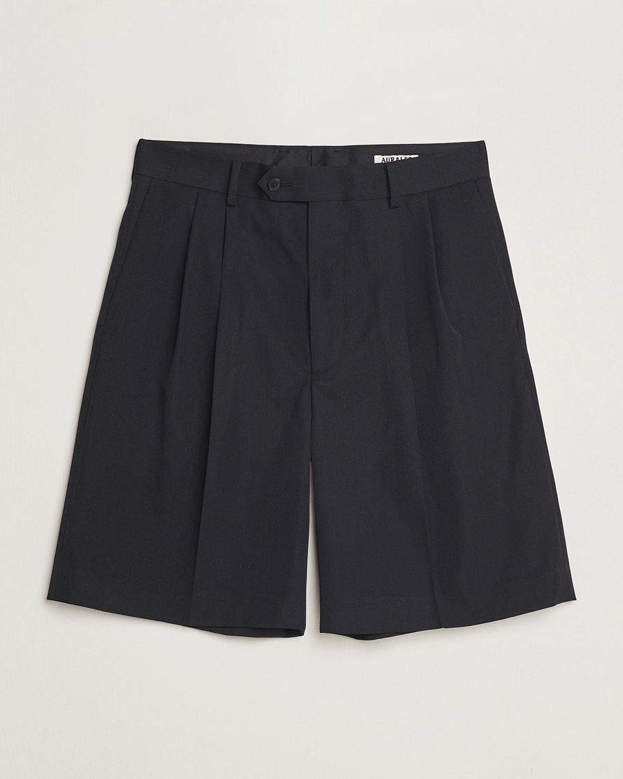 Homme | Shorts | Auralee | Light Wool Gabardine Shorts Black