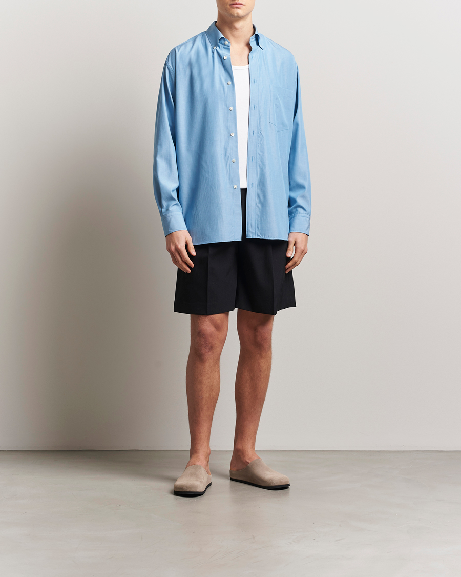 Homme | Shorts | Auralee | Light Wool Gabardine Shorts Black