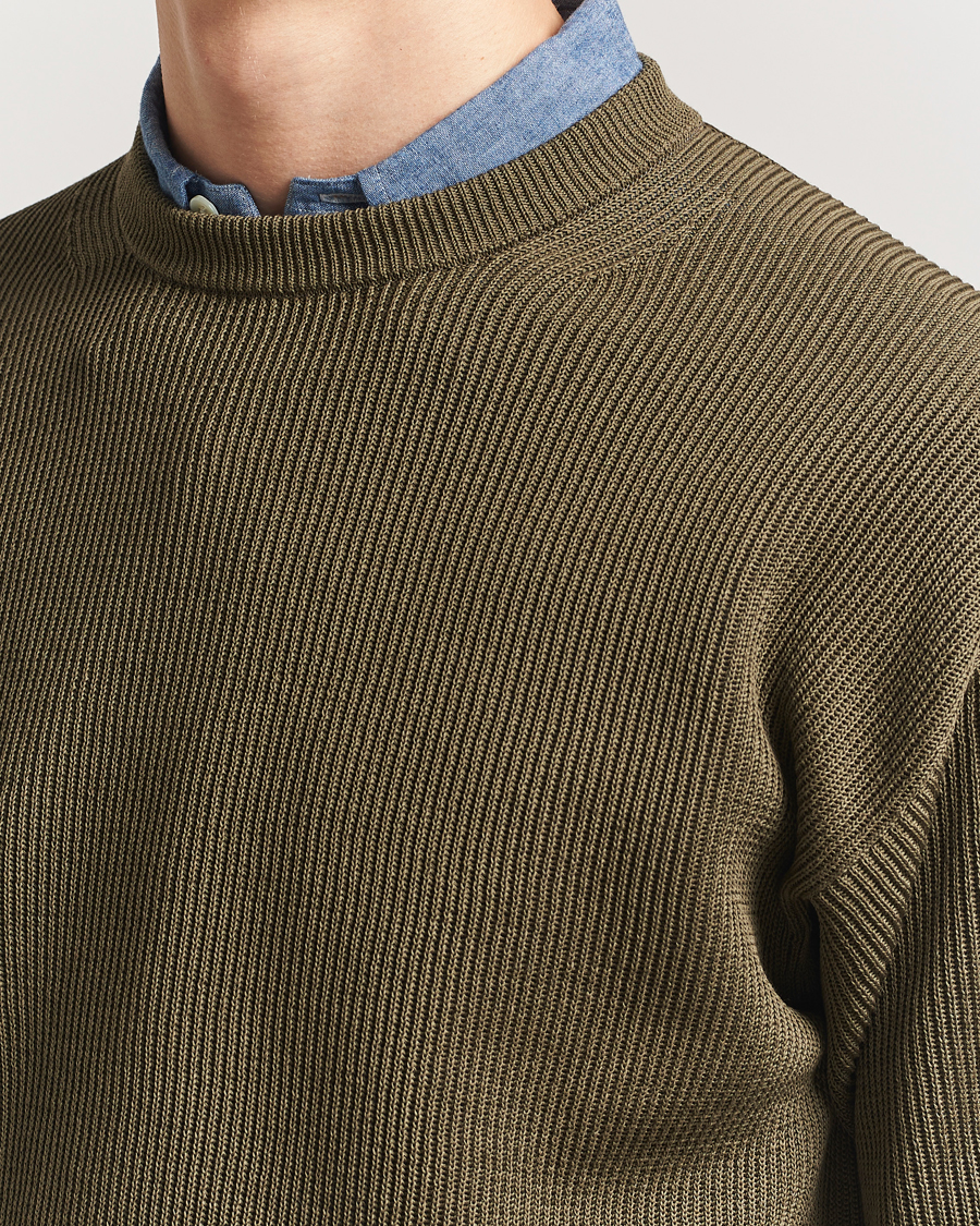 Homme | Pulls Et Tricots | Auralee | Cotton Rib Crew Neck Khaki