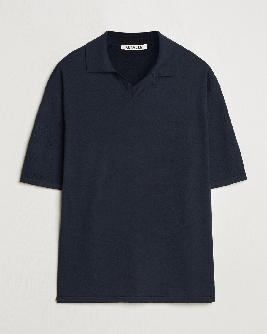 Homme | Pulls Et Tricots | Auralee | Wool Knit Polo Navy