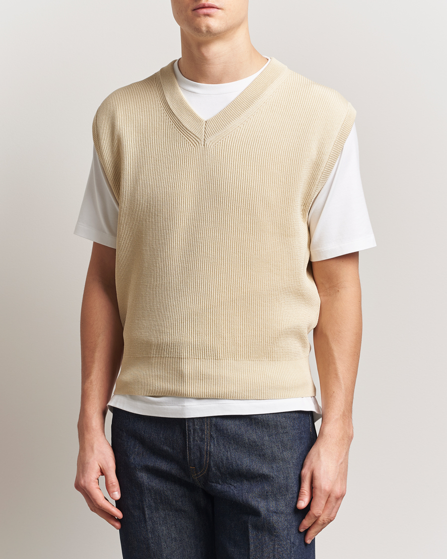 Homme | Pulls Et Tricots | Auralee | Rib Knit Vest Ivory