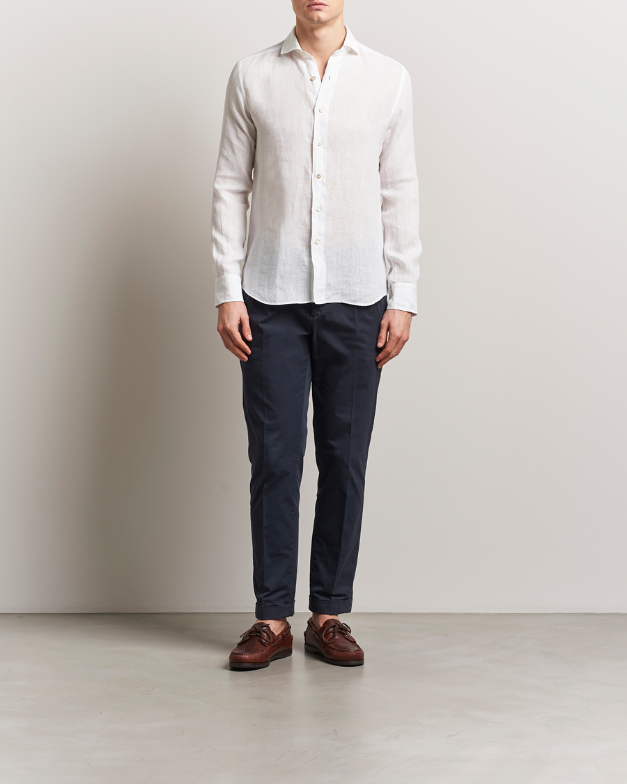 Homme | Chemises | Grigio | Linen Casual Shirt White