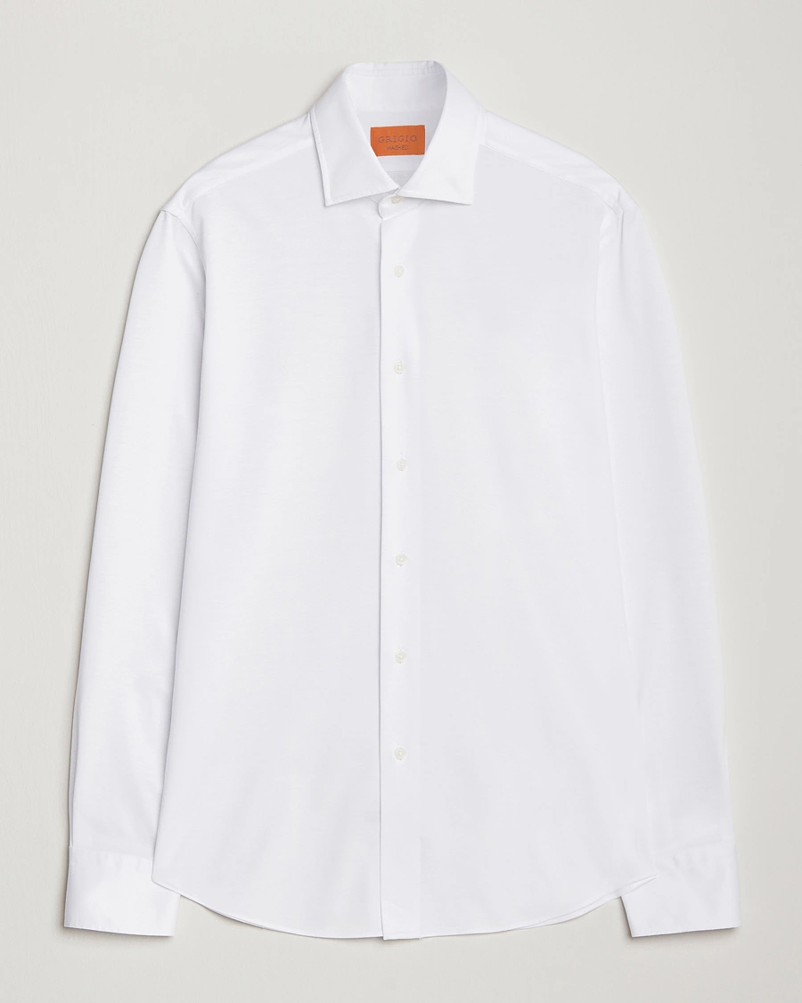 Homme | Chemises | Grigio | Jersey Stretch Shirt White
