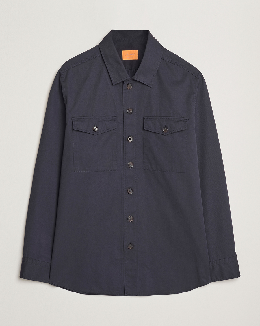 Homme | Chemises | Grigio | Cotton Overshirt Navy