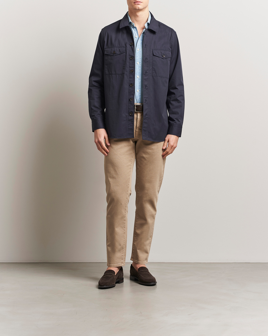 Homme | Chemises | Grigio | Cotton Overshirt Navy