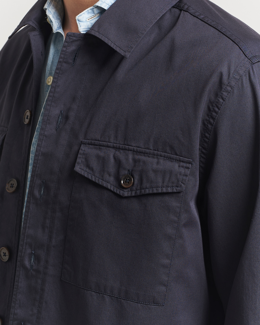 Homme | Chemises | Grigio | Cotton Overshirt Navy
